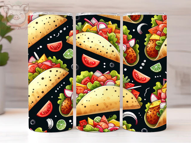 Taco 20oz Tumbler Png, Sublimation Design, Mexican Taco Tumbler Png, Digital Download PNG Sublimation Lara' s Designs 