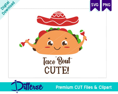 Taco Bout Cute SVG | Taco SVG SVG Differse 