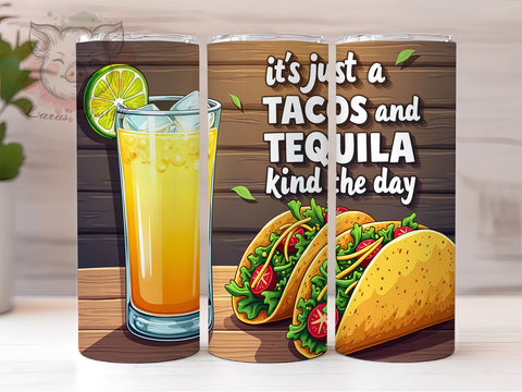 Tacos and Tequila Tumbler, Funny Drinking Design, Summer Tumbler Wrap, Sublimation PNG, 20oz Tumbler, Party Gift, Humor Tumbler Sublimation Lara' s Designs 