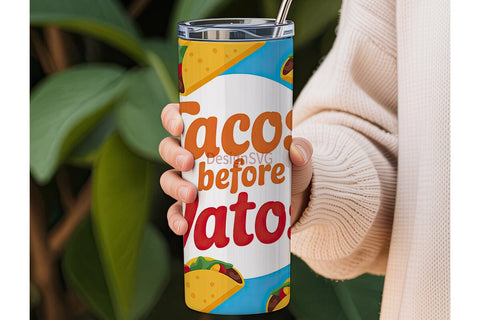 Tacos Before Vatos 20oz Tumbler Wrap Sublimation DesignSVG 