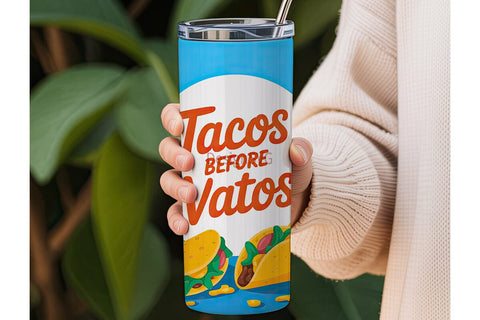 Tacos Before Vatos 20oz Tumbler Wrap Sublimation DesignSVG 