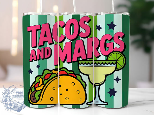 Tacos & Margaritas 20oz Tumbler, Tacos and Margaritas Quote, Fun Summer Saying, Tropical Sublimation Design, Vintage Summer Vibes, Fiesta Theme Wrap, 20oz Tumbler Wrap, Sublimation Design PNG, Summer Gift Sublimation ToriDesigns 