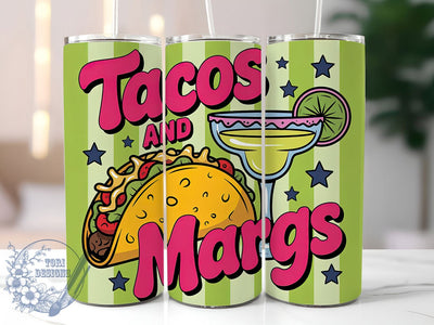 Tacos & Margaritas 20oz Tumbler, Tacos and Margaritas Quote, Fun Summer Saying, Tropical Sublimation Design, Vintage Summer Vibes, Fiesta Theme Wrap, 20oz Tumbler Wrap, Sublimation Design PNG, Summer Gift Sublimation ToriDesigns 