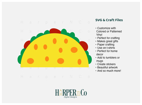 Tacos SVG PNG Cut EPS File SVG HarperNCo 
