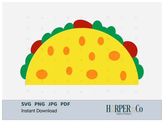 Tacos SVG PNG Cut EPS File SVG HarperNCo 