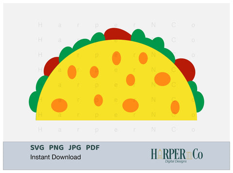 Tacos SVG PNG Cut EPS File SVG HarperNCo 