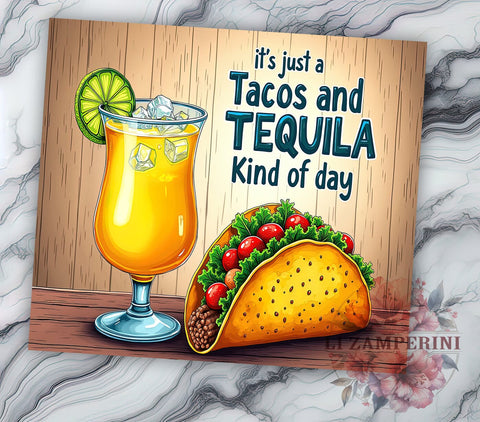 Tacos Tumbler, Tequila Tumbler, Funny Drinking Design, Summer Tumbler, 20oz Tumbler, Sublimation PNG, Party Drinkware, Humorous Summer Design Sublimation Li Zamperini 