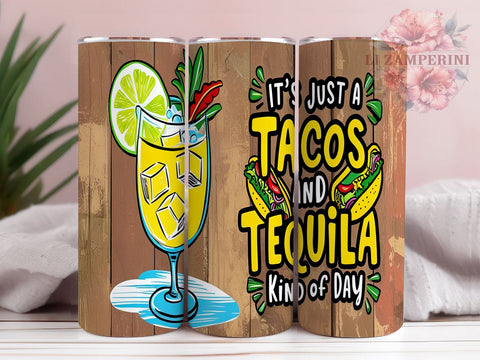 Tacos Tumbler, Tequila Tumbler, Funny Drinking Design, Summer Tumbler, 20oz Tumbler, Sublimation PNG, Party Drinkware, Humorous Summer Design Sublimation Li Zamperini 