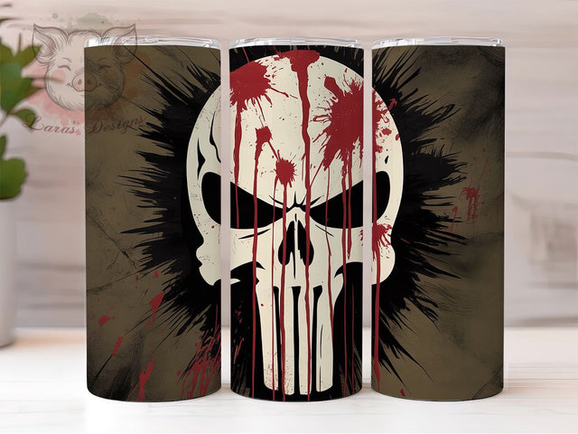 Tactical Skull Warrior Tumbler Gift, Skull Art Design, Military Style Cup, Tactical Gift Present, Gothic Skull Tumbler, Dark Art Design, Warrior Symbol Cup Sublimation Lara' s Designs 