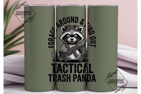 Tactical Trash Panda 20oz Tumbler Wrap Sublimation sassyprint 
