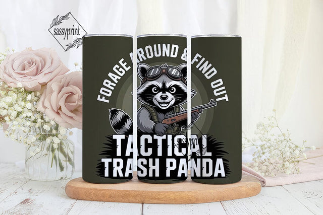 Tactical Trash Panda 20oz Tumbler Wrap Sublimation sassyprint 