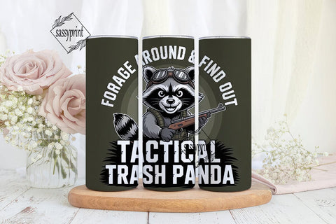 Tactical Trash Panda 20oz Tumbler Wrap Sublimation sassyprint 