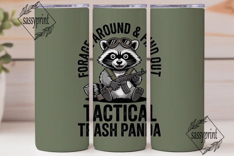 Tactical Trash Panda 20oz Tumbler Wrap Sublimation sassyprint 