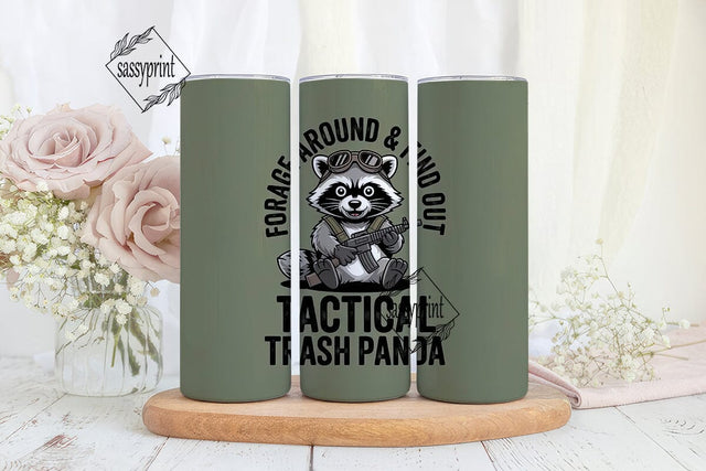 Tactical Trash Panda 20oz Tumbler Wrap Sublimation sassyprint 