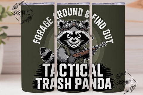 Tactical Trash Panda 20oz Tumbler Wrap Sublimation sassyprint 