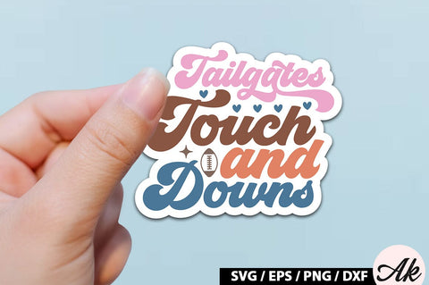 Tailgates touch and downs Retro Stickers SVG akazaddesign 