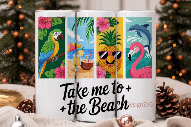 Take Me to the Beach 20oz Tumbler Sublimation DesignSVG 