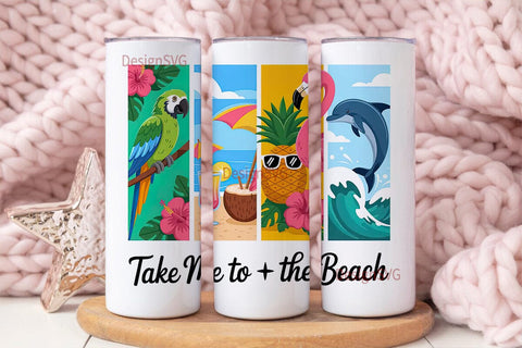 Take Me to the Beach 20oz Tumbler Sublimation DesignSVG 