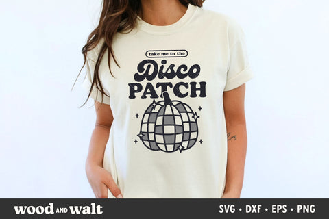 Take Me To The Disco Patch SVG | Retro Fall SVG | Pumpkin Season PNG SVG Wood And Walt 