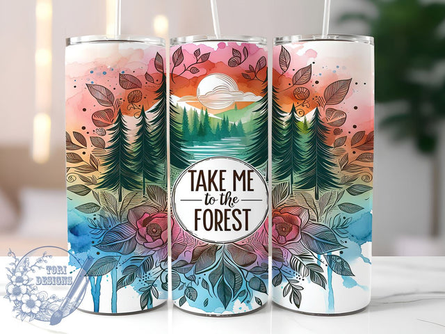Take me to the Forest Green 20oz Skinny Tumbler,Nature Life Tumbler Png, Straight & Tapered Tumbler Wrap, Instant Digital Download Sublimation ToriDesigns 