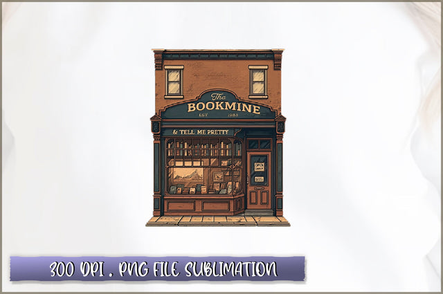 Take me to the the bookmine est.1983 open daily books & postcard PNG Sublimation Shetara Begum 