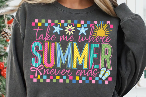 Take Me Where Summer Never Ends SVG, Retro Summer SVG PNG SVG SVG Studio 
