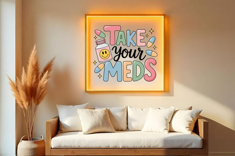 Take Your Meds svg. Mental Health Reminder svg, Cute ADHD Sticker svg, Medication Awareness svg SVG DesignDestine 