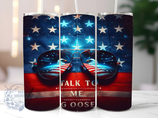 Talk To Me Goose 20oz Skinny Tumbler, Patriotic USA Flag Tumbler Png, Straight & Tapered Tumbler Wrap, Instant Digital Download Sublimation ToriDesigns 
