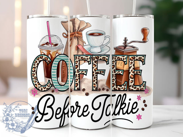 Talkie Funny Morning Tumbler, Funny Coffee Tumbler Design, 20oz Skinny Tumbler, Sublimation Design, Coffee Lover Gift, Morning Coffee Tumbler, Coffee Quote Tumbler Sublimation ToriDesigns 