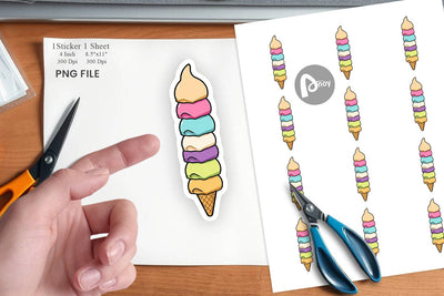 Tall Ice Cream Sticker Sublimation artnoy 