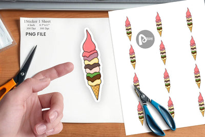 Tall Ice Cream Sticker Sublimation artnoy 