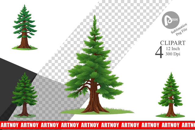 Tall Pine Clipart Sublimation artnoy 