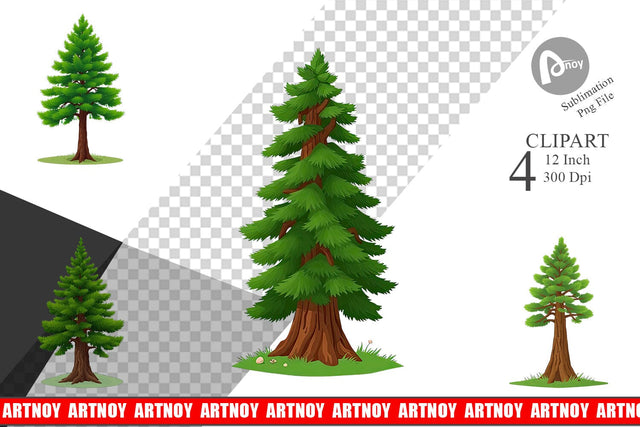 Tall Pine Clipart Sublimation artnoy 