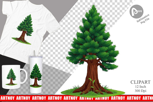 Tall Pine Clipart Sublimation artnoy 