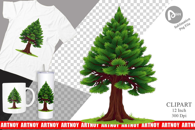 Tall Pine Clipart Sublimation artnoy 