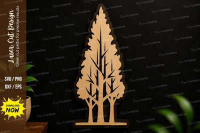 Tall Pine Tree Laser Cut SVG Design SVG Regulrcrative 