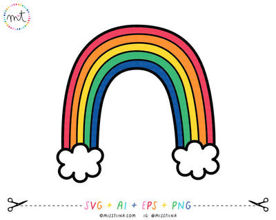 Tall Rainbow SVG SVG Miss Tiina 