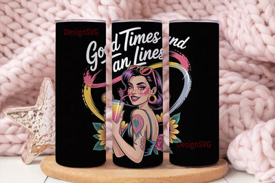 Tan Lines Tumbler Wrap PNG Sublimation DesignSVG 