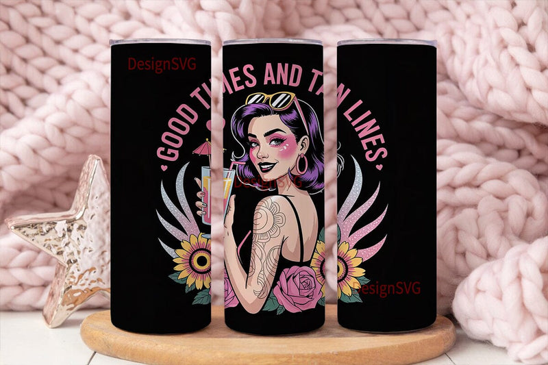 Tan Lines Tumbler Wrap PNG Sublimation DesignSVG 