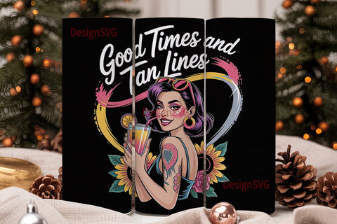Tan Lines Tumbler Wrap PNG Sublimation DesignSVG 