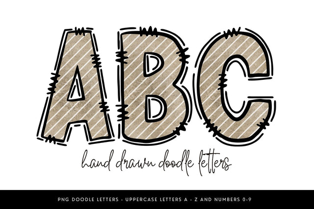 Tan Striped Doodle Alpha PNG Sublimation BijouBay 