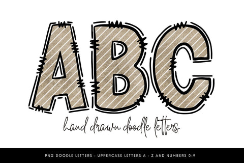 Tan Striped Doodle Alpha PNG Sublimation BijouBay 