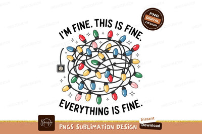 Tangled festive lights with humorous quote colorful Sublimation Designangry 