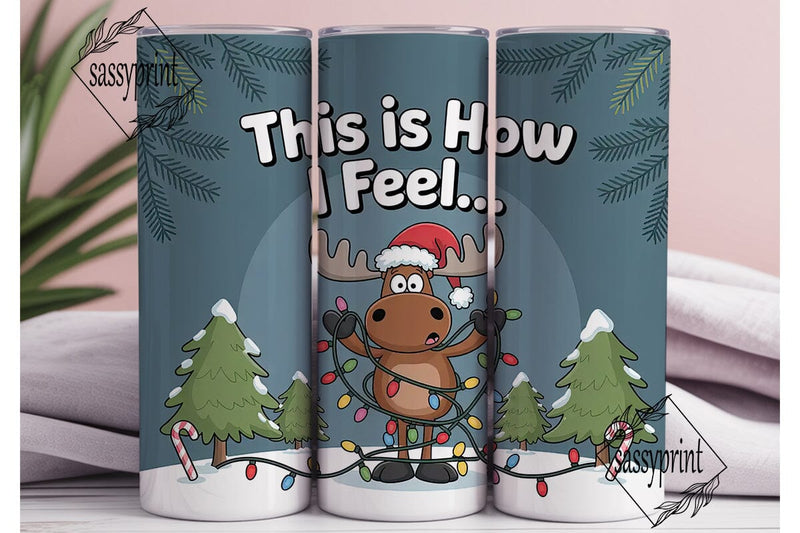 Tangled Moose Christmas 20oz Tumbler Sublimation sassyprint 