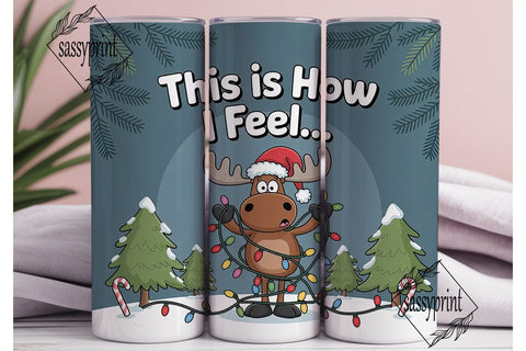 Tangled Moose Christmas 20oz Tumbler Sublimation sassyprint 