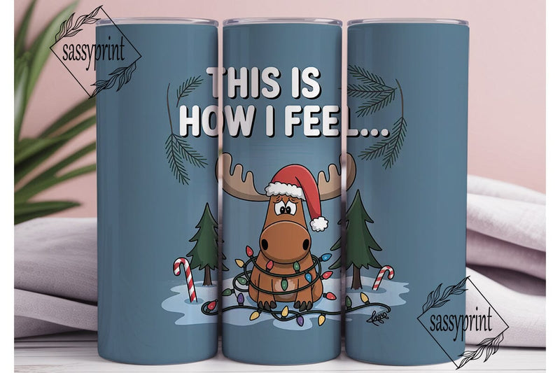 Tangled Moose Christmas 20oz Tumbler Sublimation sassyprint 
