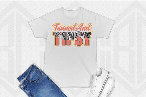 Tanned and Tipsy SVG Leopard Print Summer Quote Design SVG BillahCrafts 