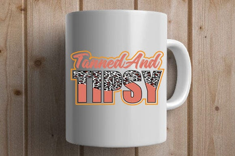 Tanned and Tipsy SVG Leopard Print Summer Quote Design SVG BillahCrafts 