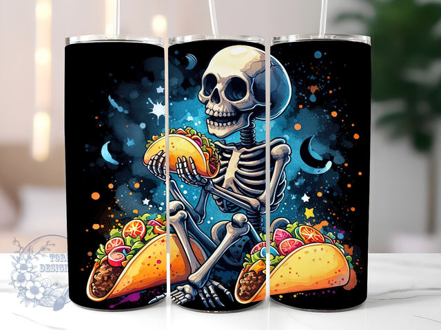 Tarot Card 20 oz Skinny Tumbler Sublimation Design, Funny skeleton The Taco Tumbler Png, Straight & Tapered Tumbler Wrap, Instant Digital Download Sublimation ToriDesigns 
