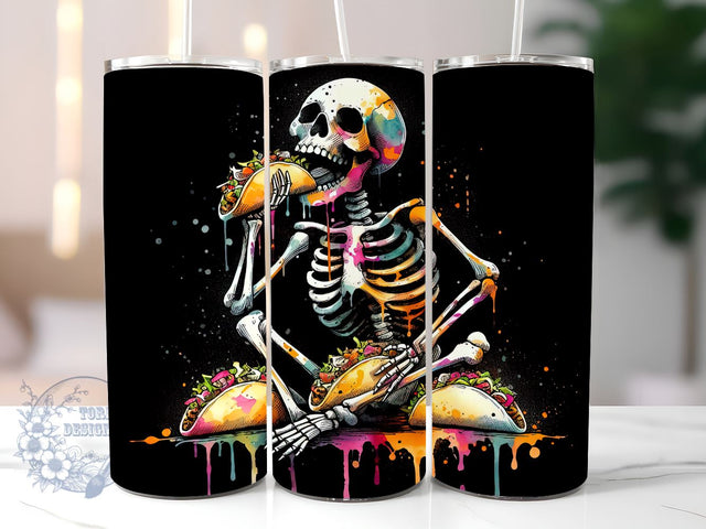 Tarot Card 20 oz Skinny Tumbler Sublimation Design, Funny skeleton The Taco Tumbler Png, Straight & Tapered Tumbler Wrap, Instant Digital Download Sublimation ToriDesigns 